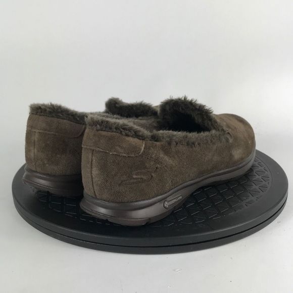 Skechers Goga Mat Pillars Faux Fur Brown Slip On Shoes 14310 Women’s Size 9 - Picture 5 of 12